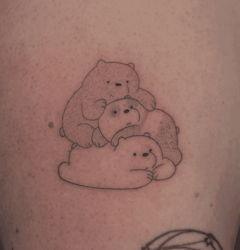 We Bare Bears Together Cartoon Tattoo