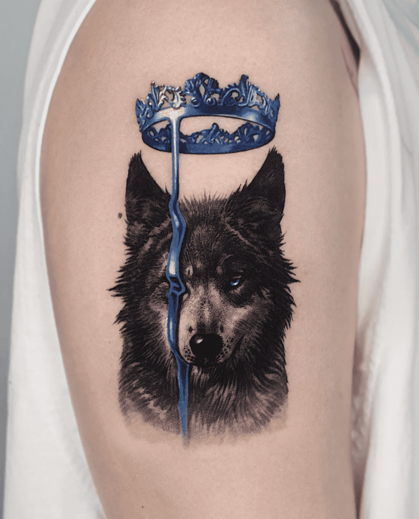 Wolf Crown Animal Tattoo