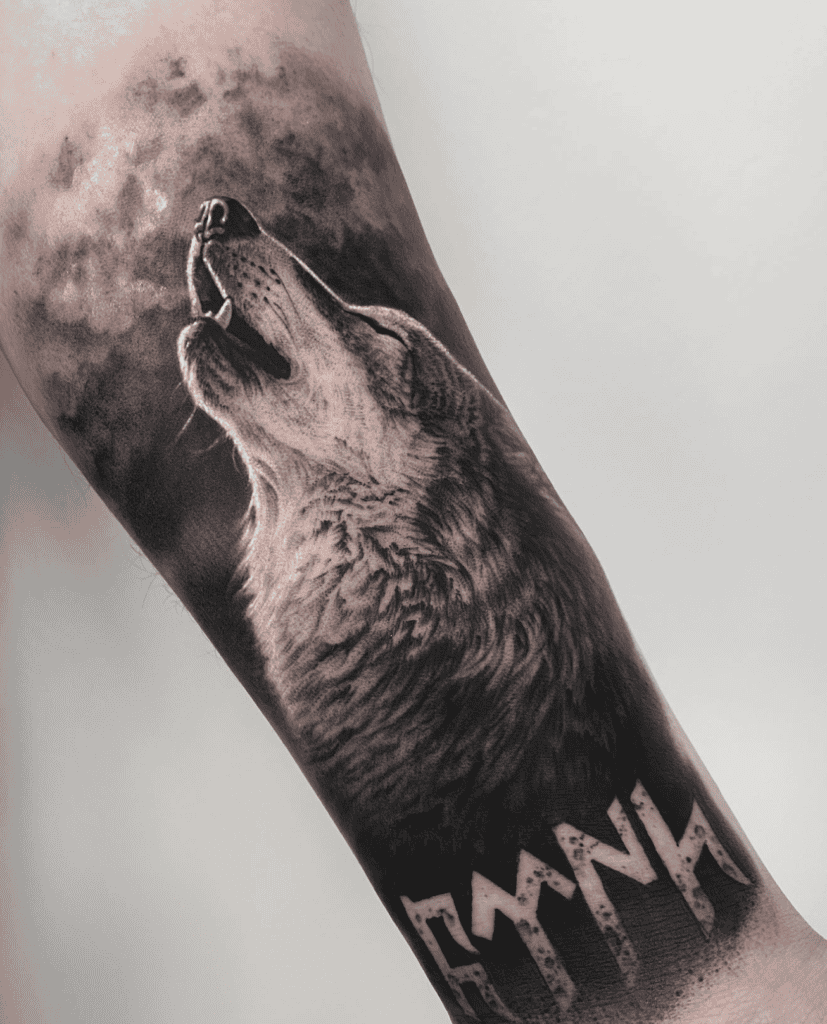 Wolf Howl Animal Tattoo