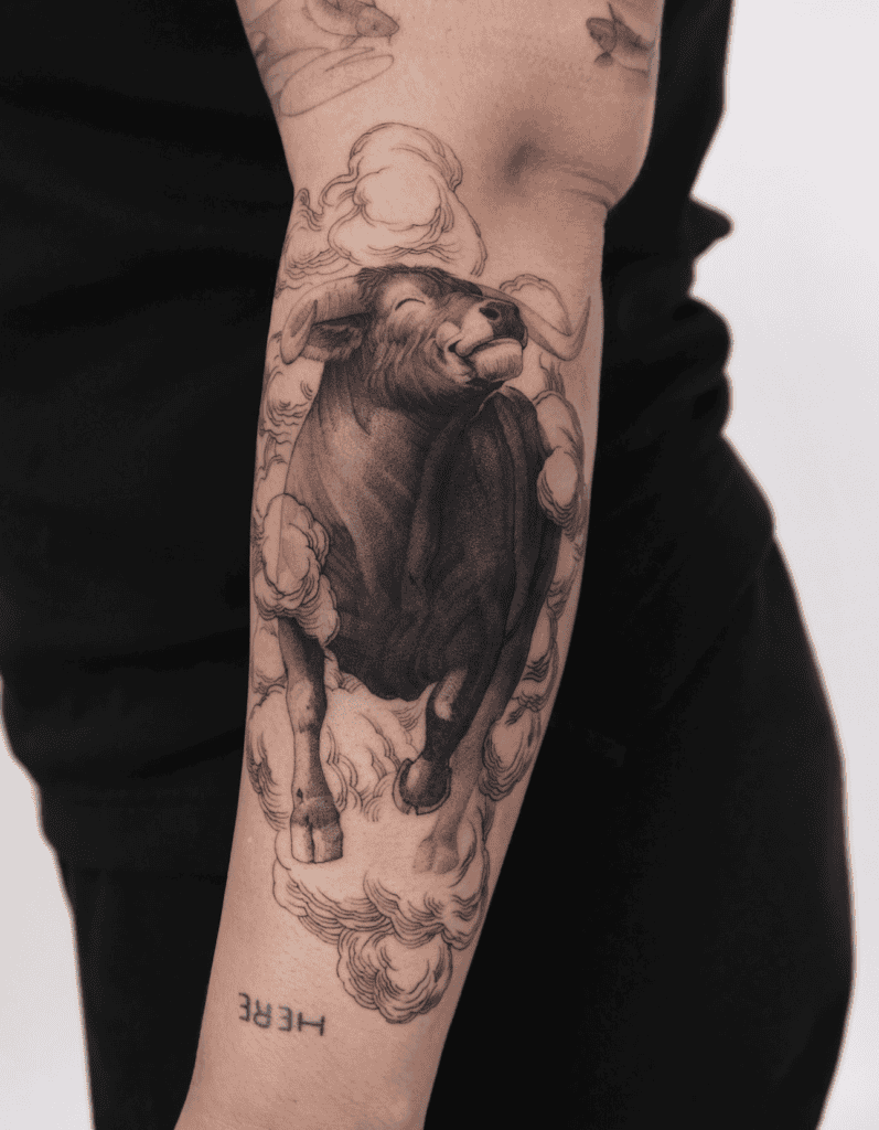 Ox Happy Animal Tattoo