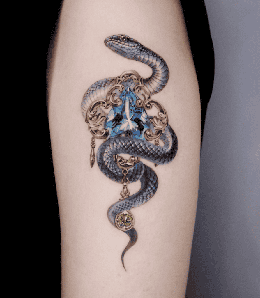 Snake Gem Animal Tattoo