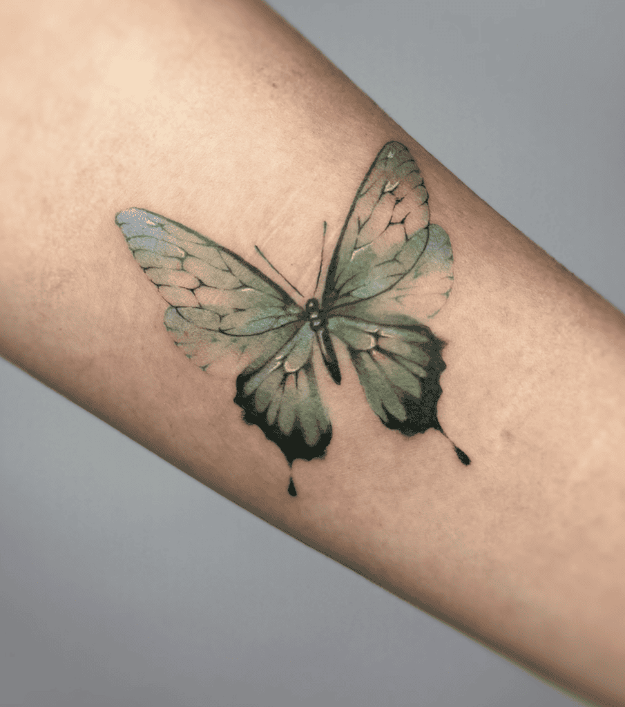 Butterfly Green Animal Tattoo