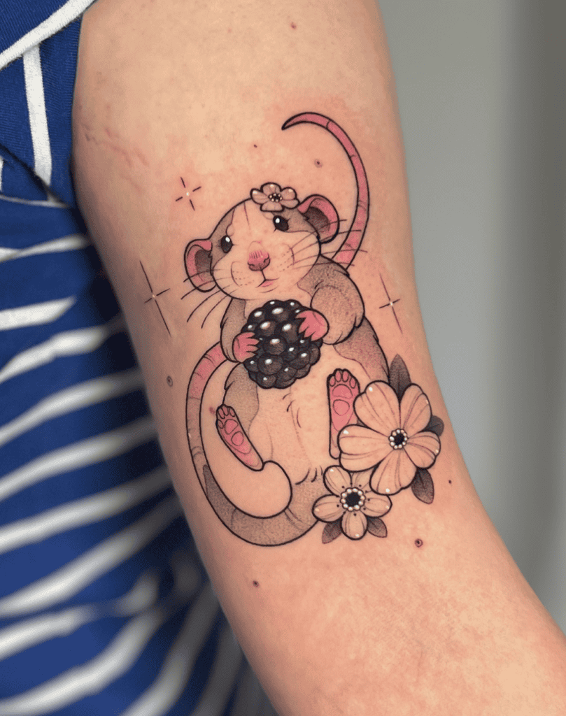 Rat Berry Animal Tattoo