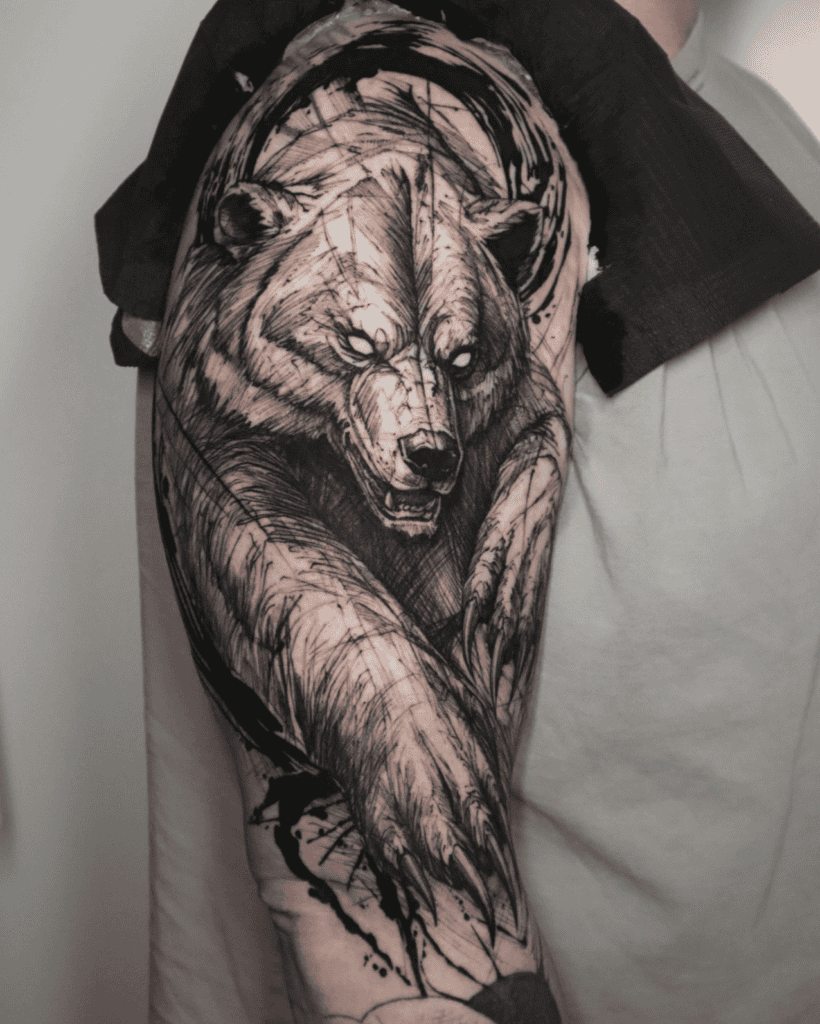 Bear Fierce Animal Tattoo