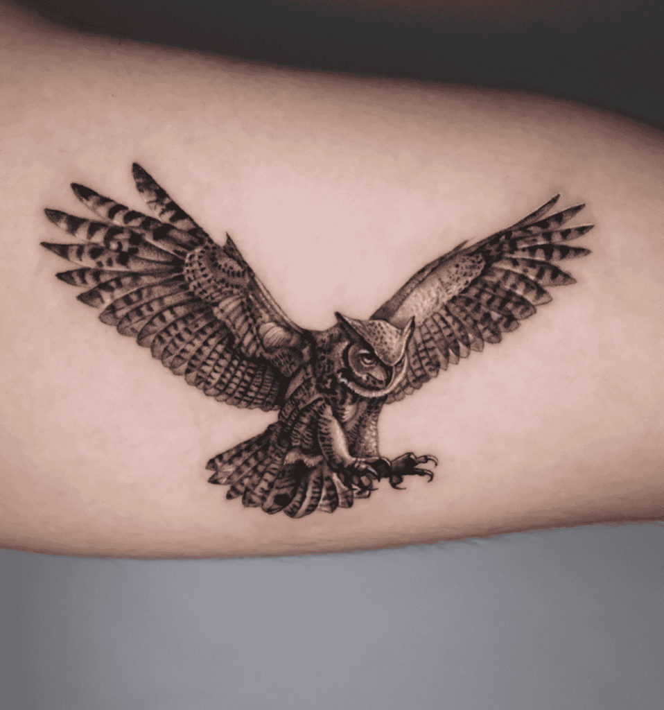 Owl Fly Animal Tattoo