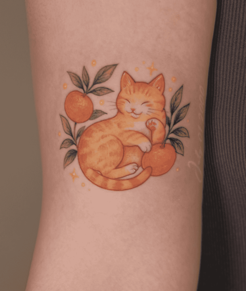 Cat Orange Animal Tattoo
