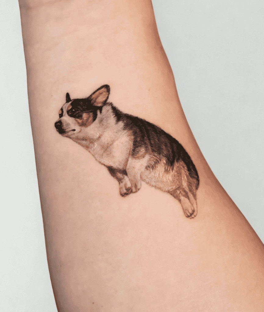Dog Leap Animal Tattoo