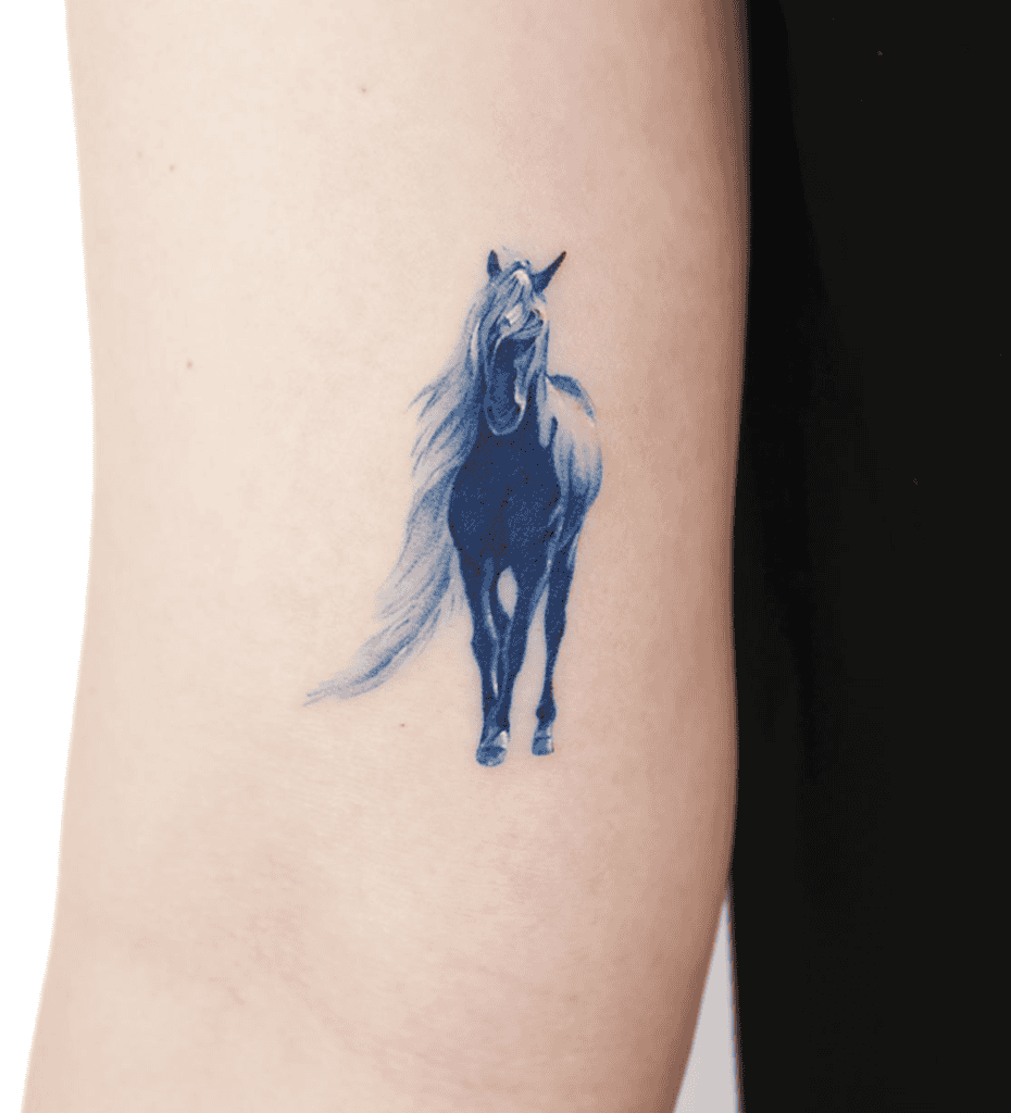 Horse Blue Animal Tattoo