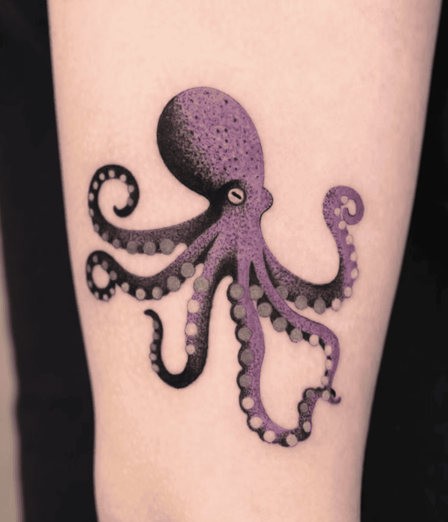 Octopus Purple Animal Tattoo