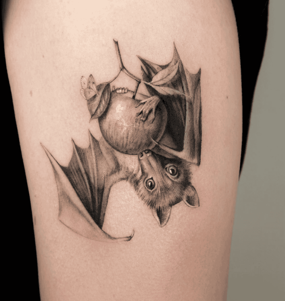 Bat Fruit Animal Tattoo