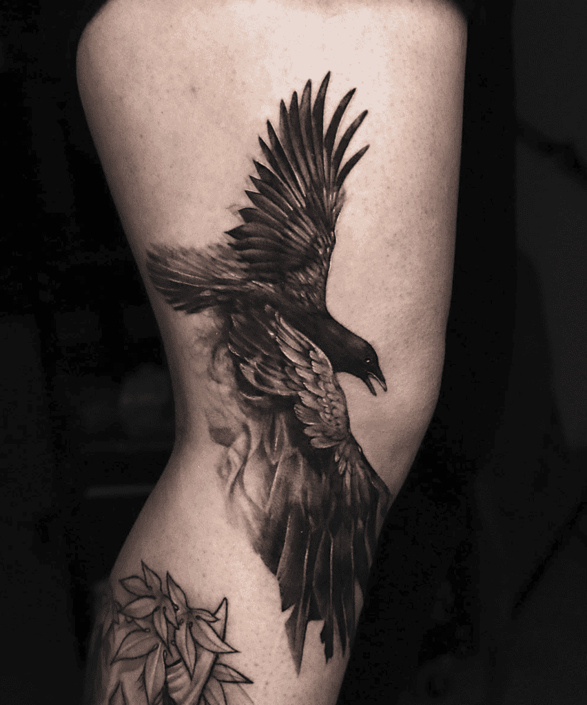 Raven Fly Animal Tattoo