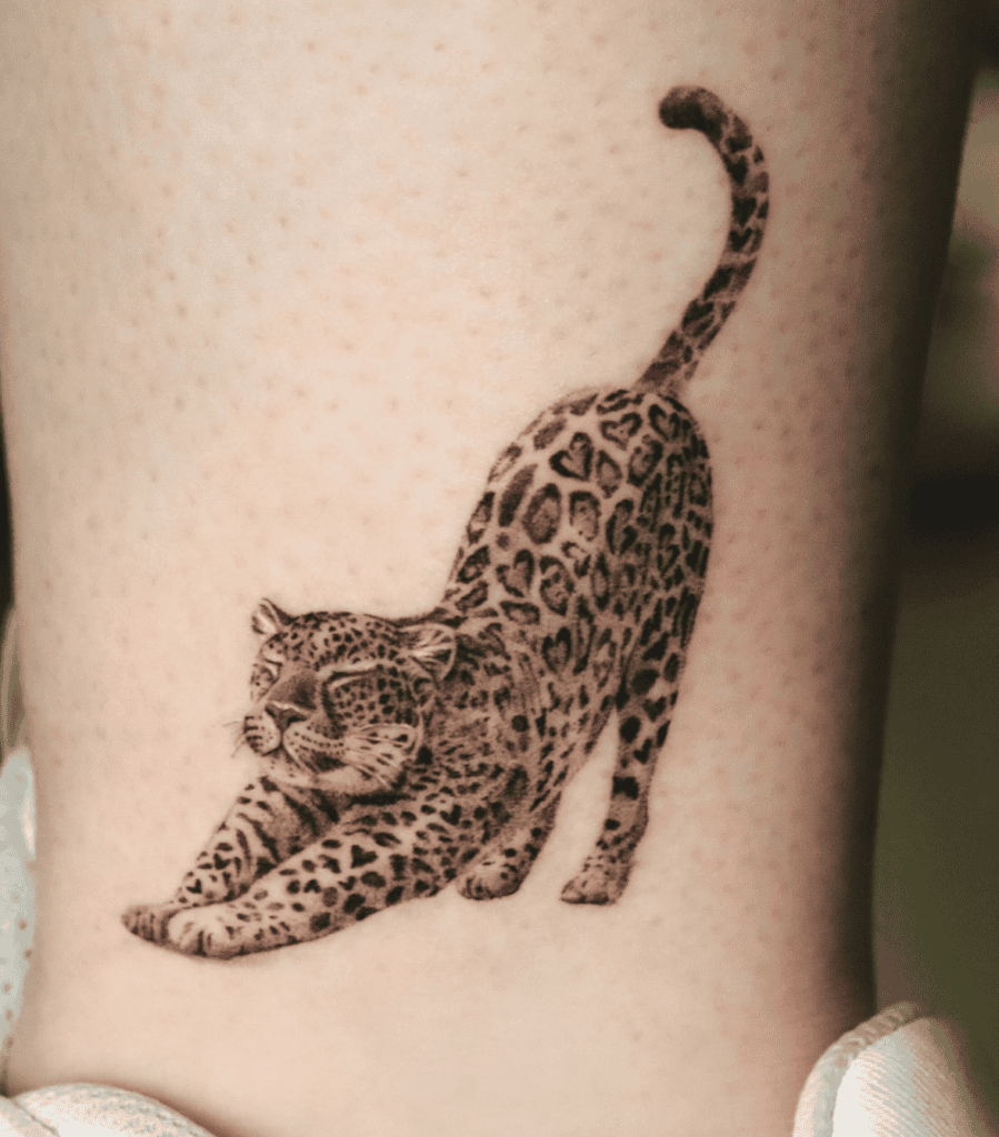 Leopard Stretch Animal Tattoo