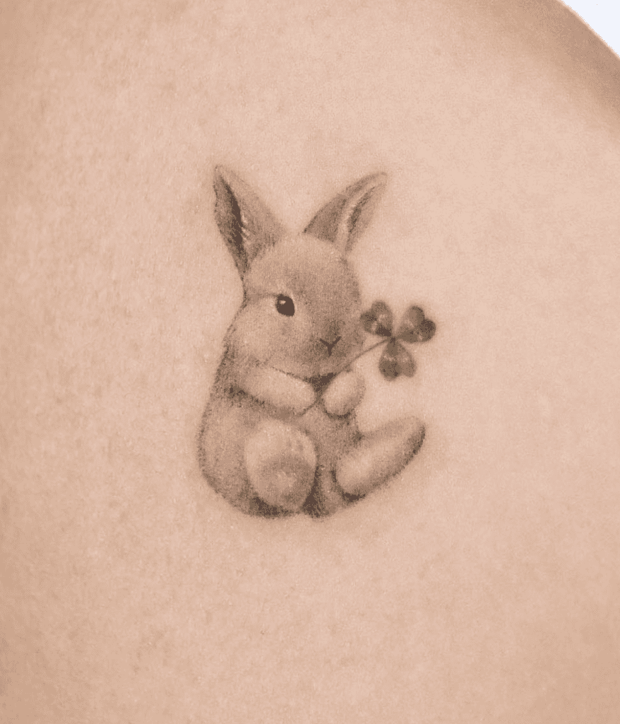 Rabbit Clover Animal Tattoo