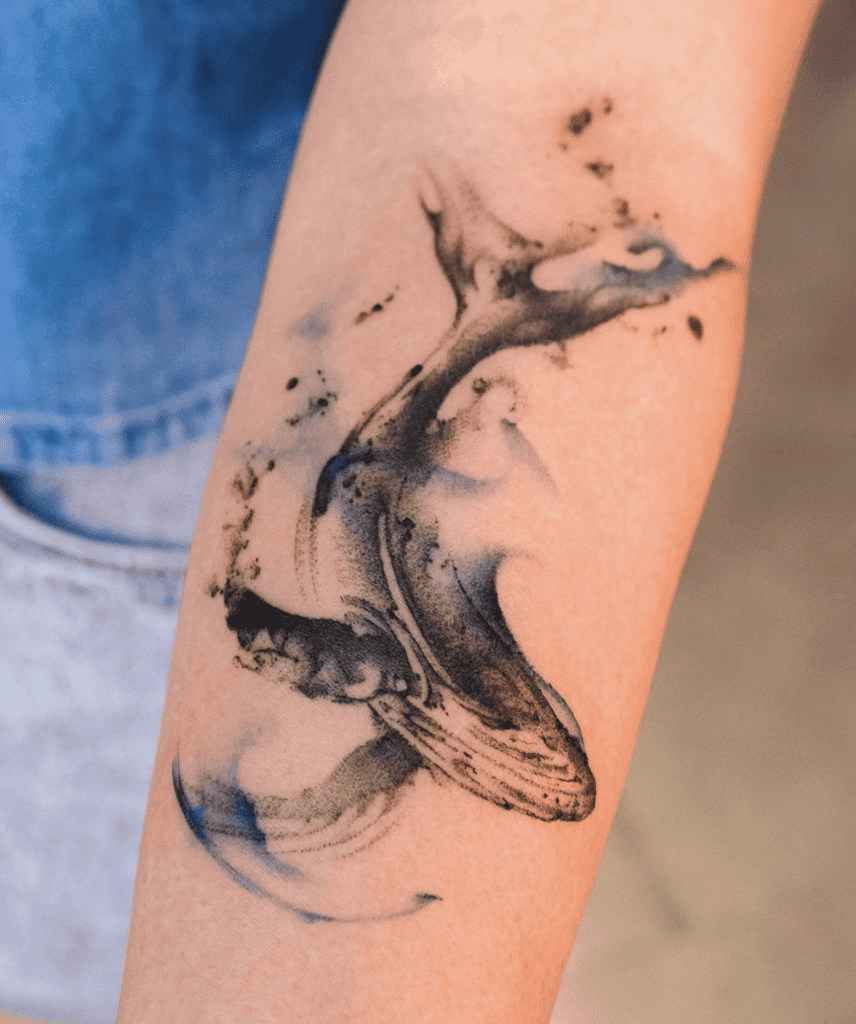 Whale Splash Animal Tattoo