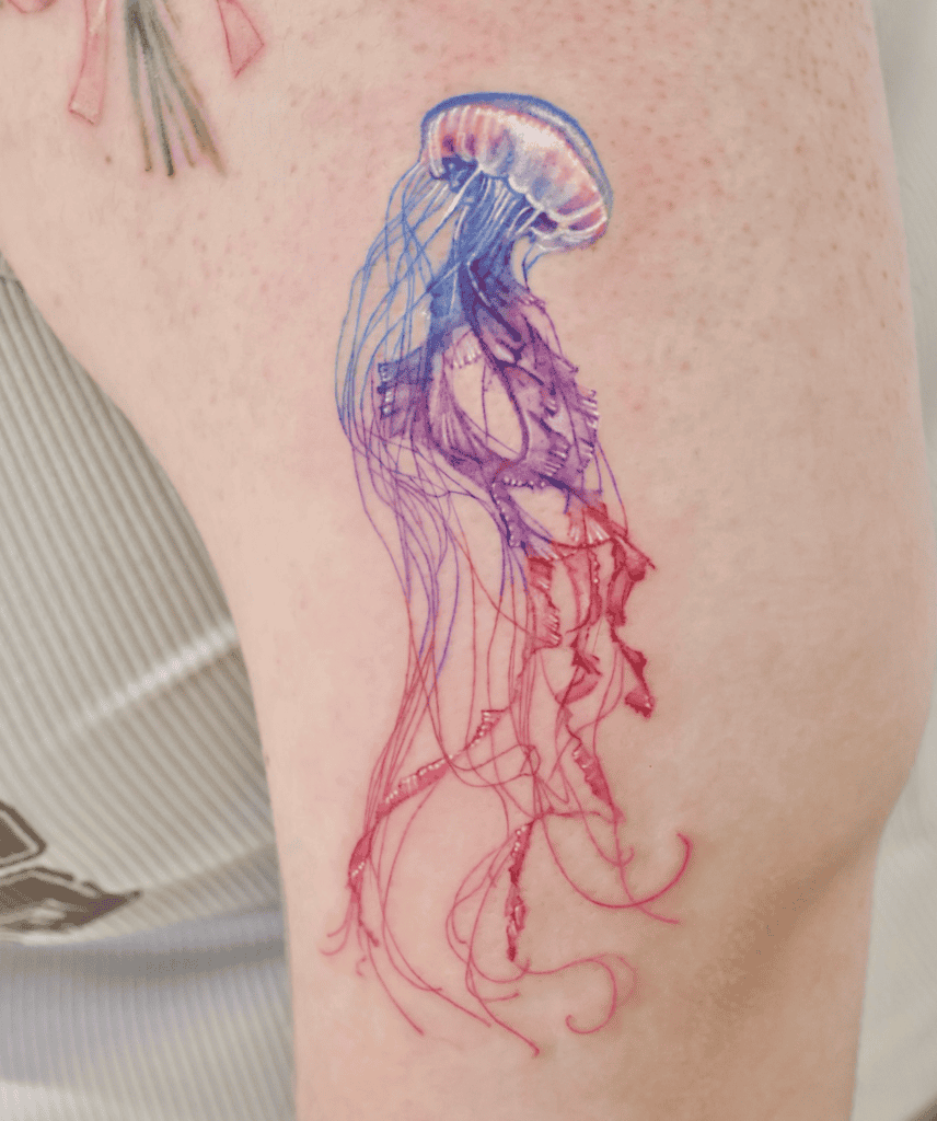 Jellyfish Colour Animal Tattoo