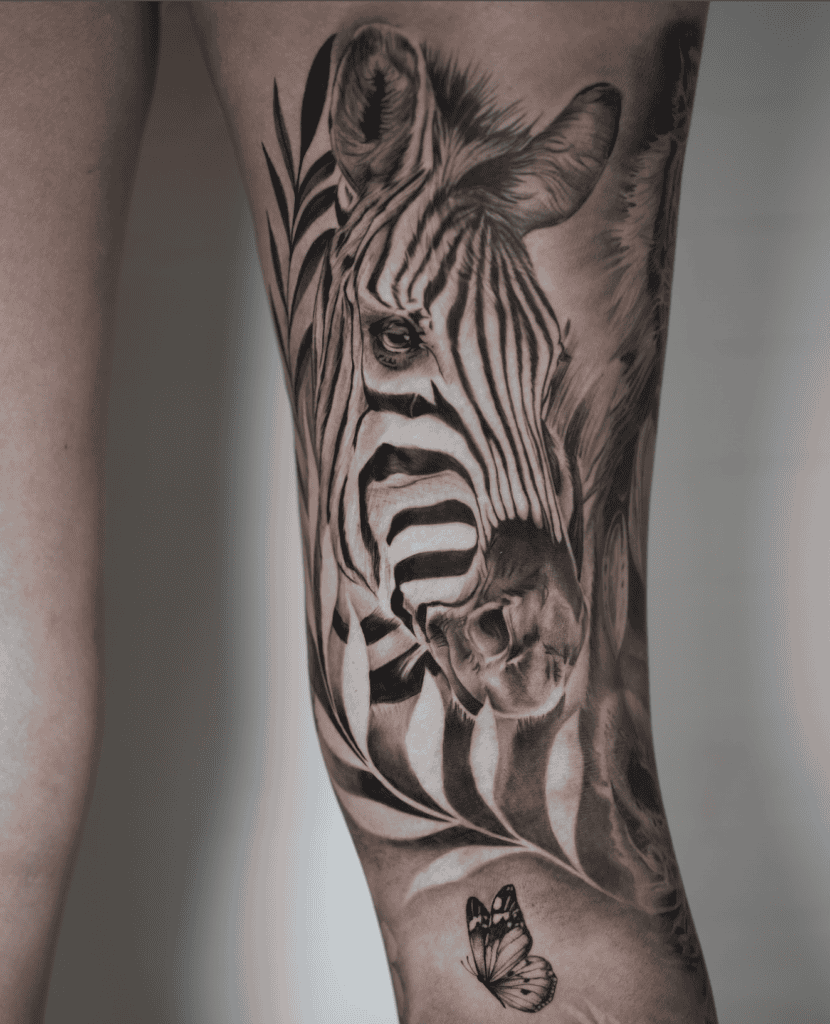Zebra Face Animal Tattoo