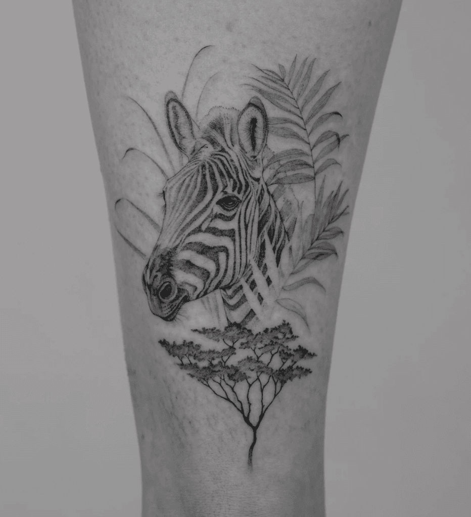 Zebra Trees Animal Tattoo