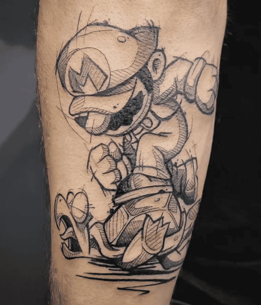 Mario Crush Super Mario Tattoo