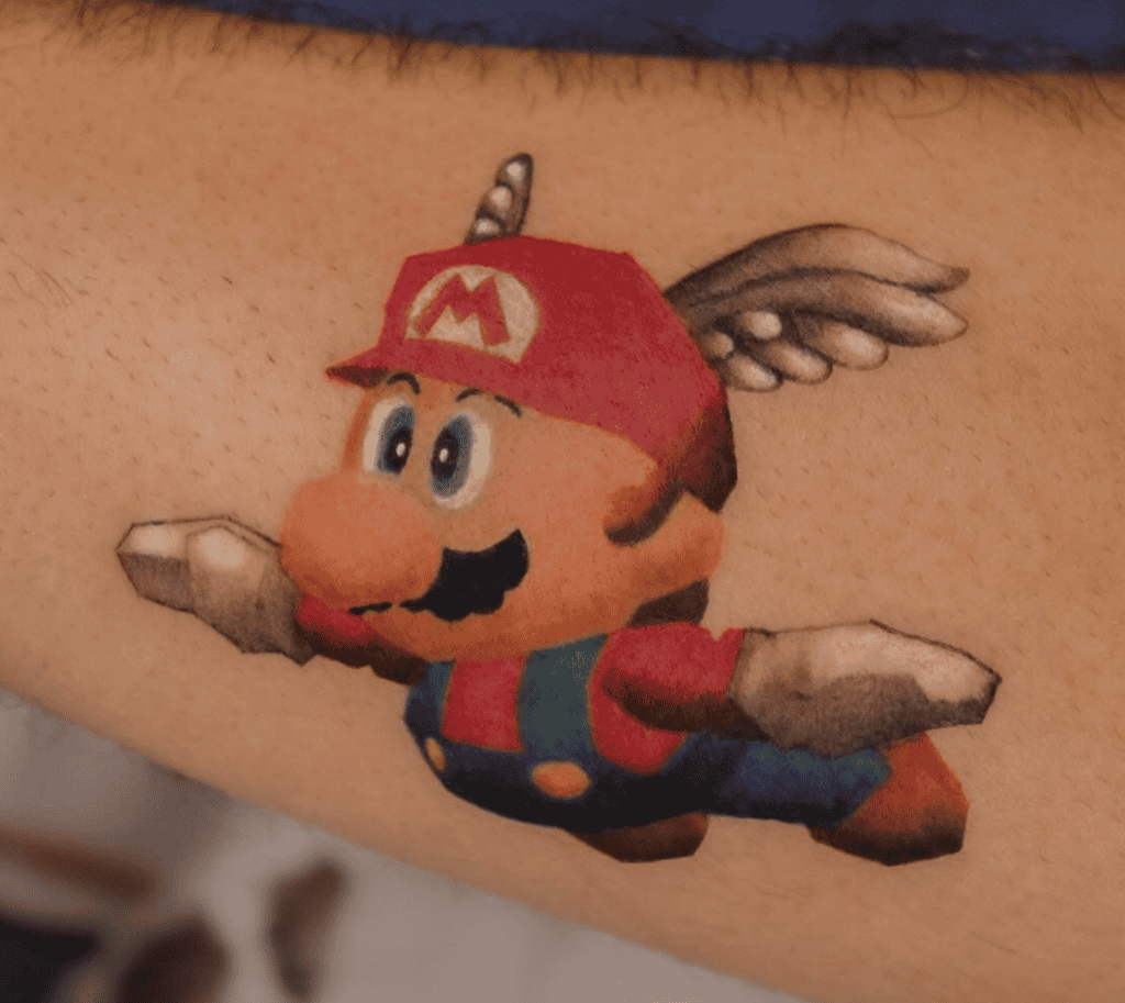 Mario N64 Super Mario Tattoo