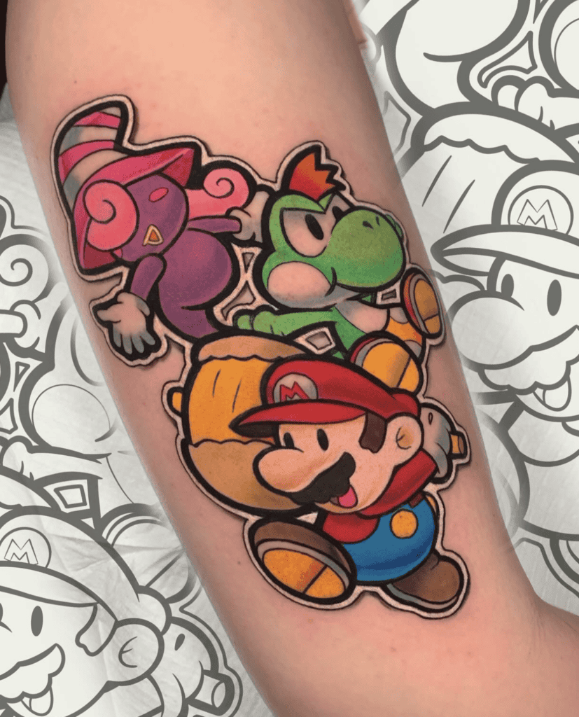 Mario Yoshi Super Mario Tattoo