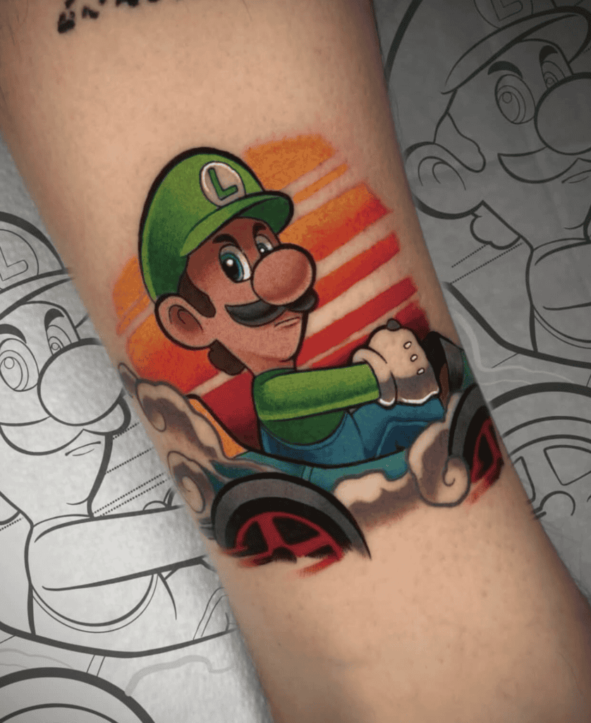 Luigi Super Mario Tattoo