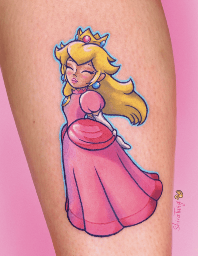 Princess Peach Smile Super Mario Tattoo