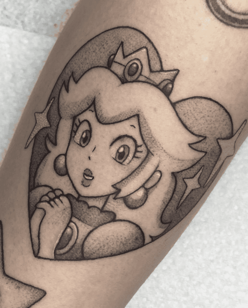 Princess Peach Super Mario Tattoo