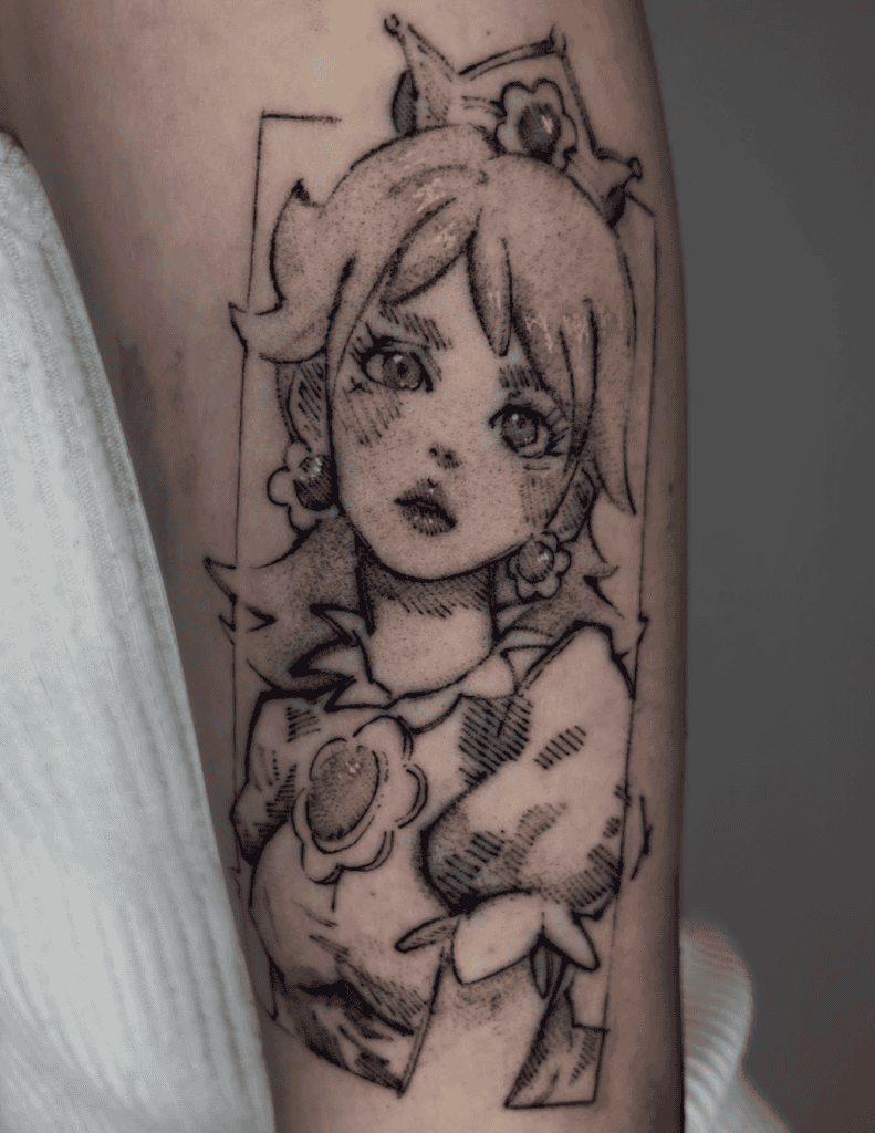 Princess Daisy Frame Super Mario Tattoo