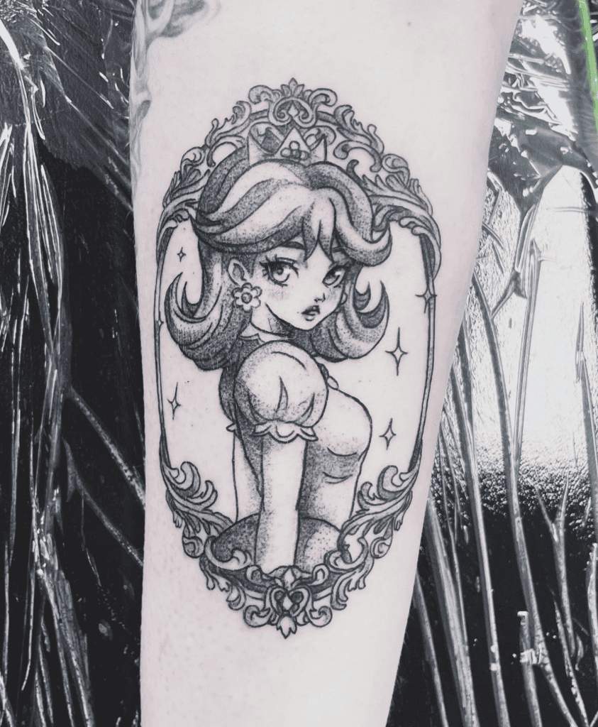 Princess Daisy Portrait Super Mario Tattoo