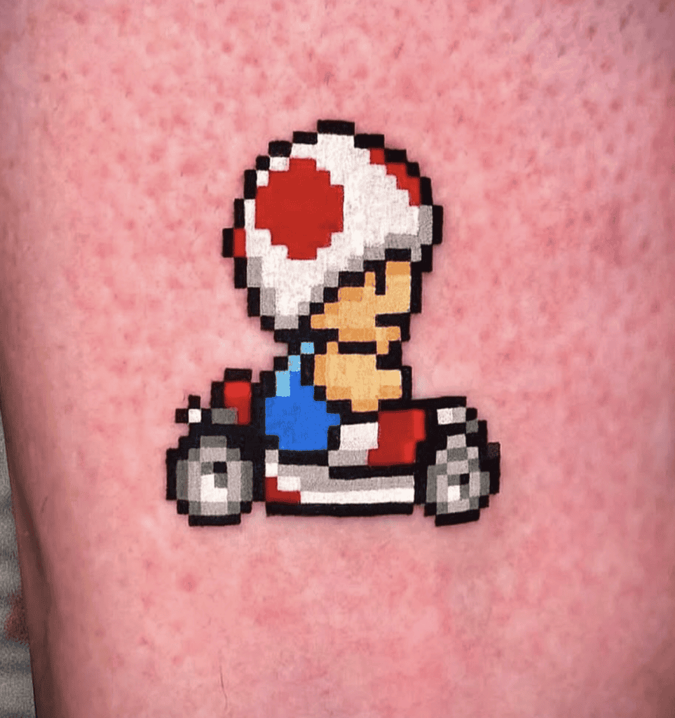 Toad Kart Super Mario Tattoo