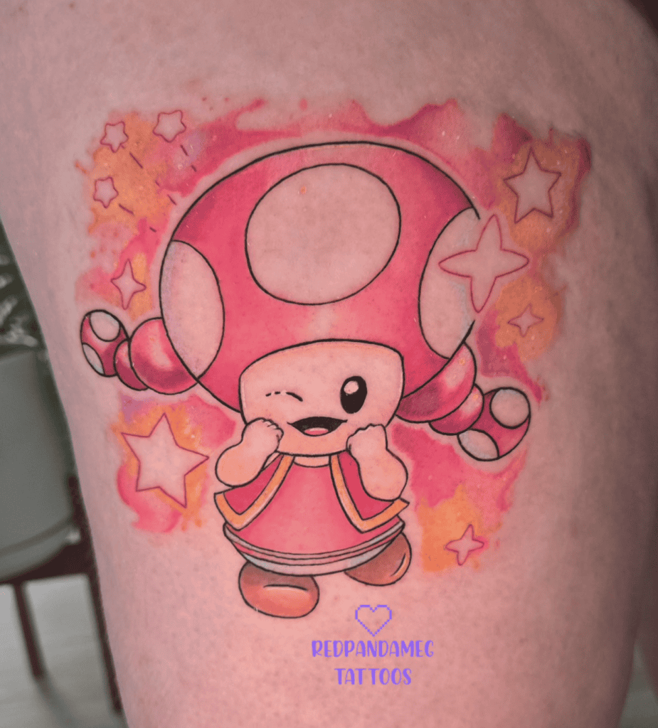 Toadette Cute Super Mario Tattoo