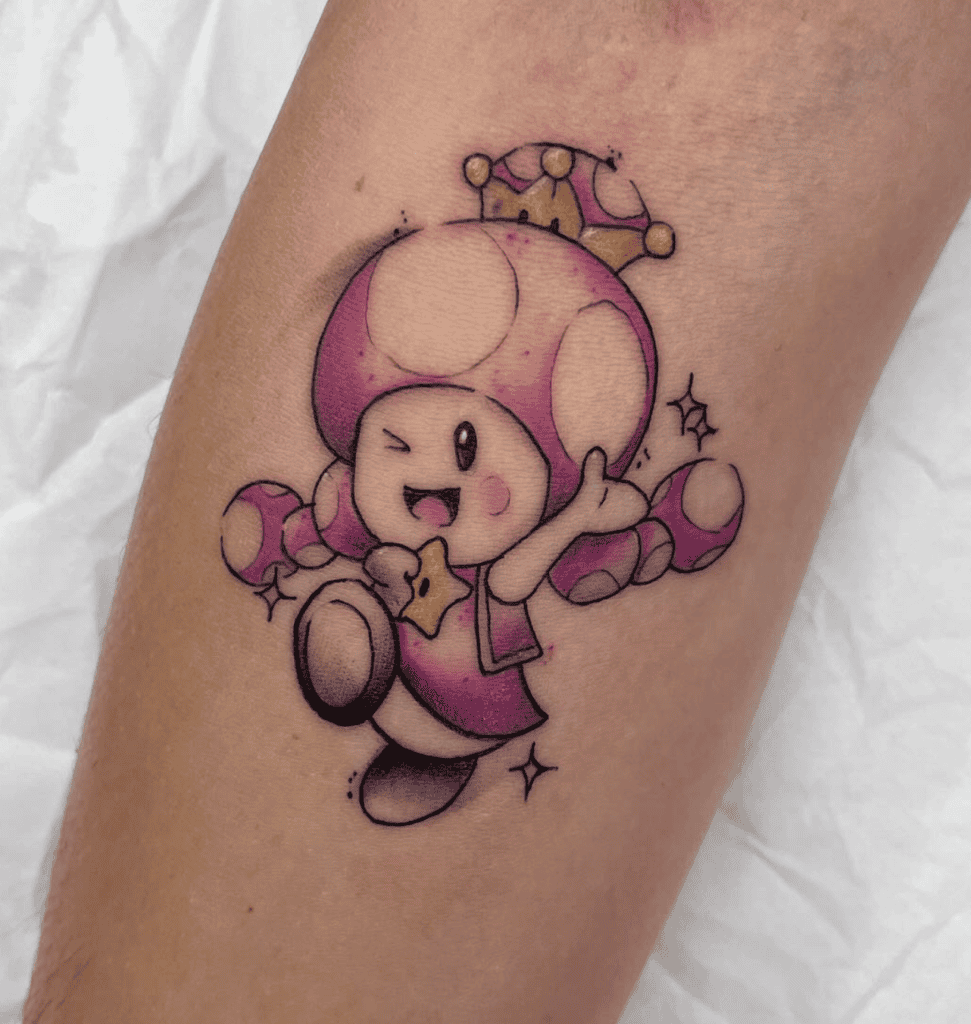 Toadette Super Mario Tattoo
