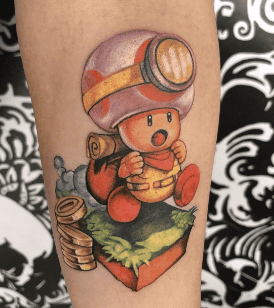 Captain Toad Sprint Super Mario Tattoo