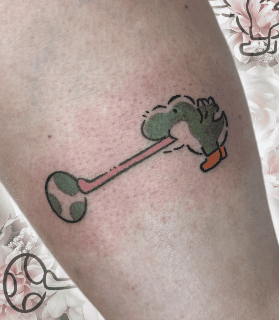 Yoshi Eat Super Mario Tattoo