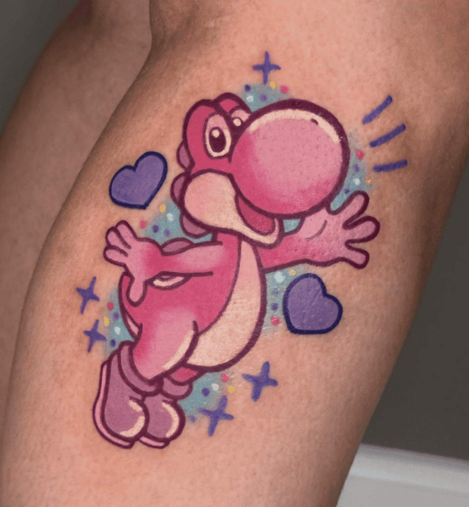 Yoshi Wave Super Mario Tattoo