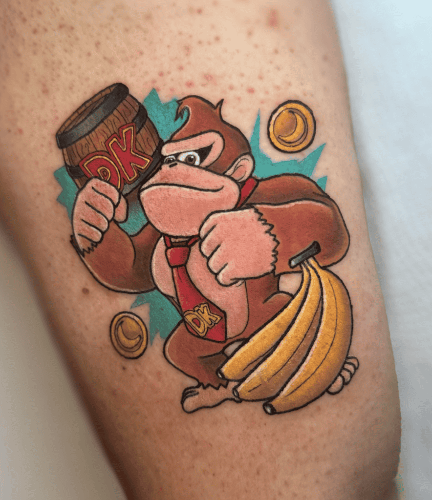 Donkey Kong Chest Super Mario Tattoo