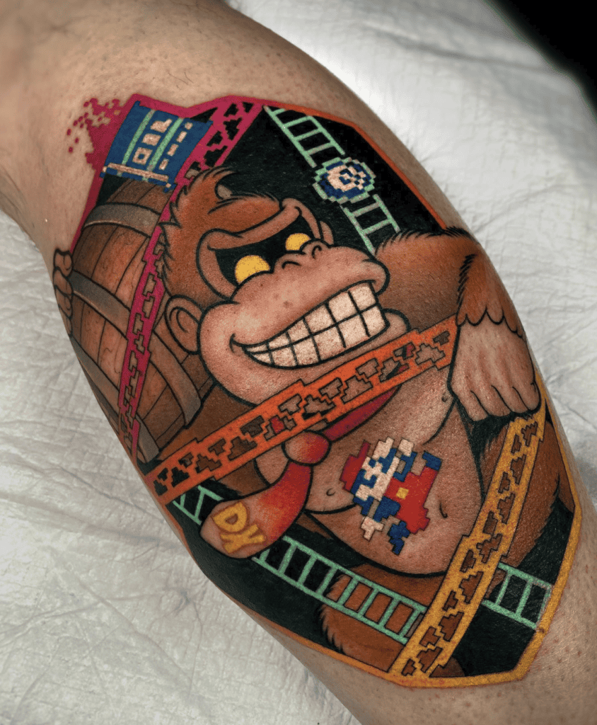 Donkey Kong Super Mario Tattoo