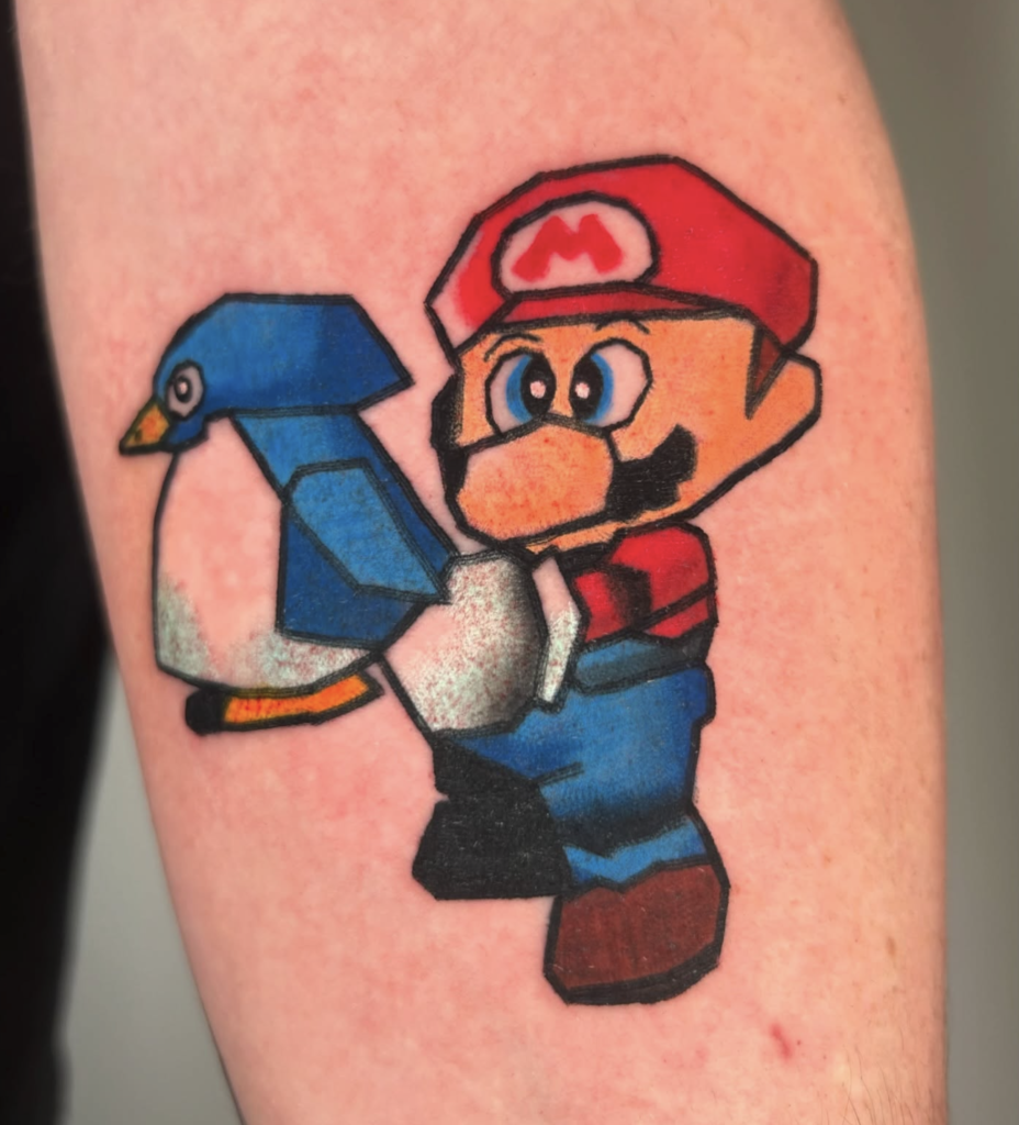 Penguin Baby Super Mario Tattoo