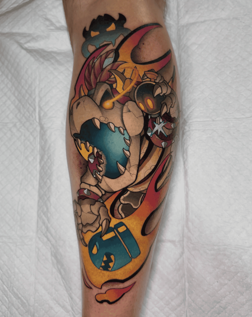 Bowser Dry Super Mario Tattoo