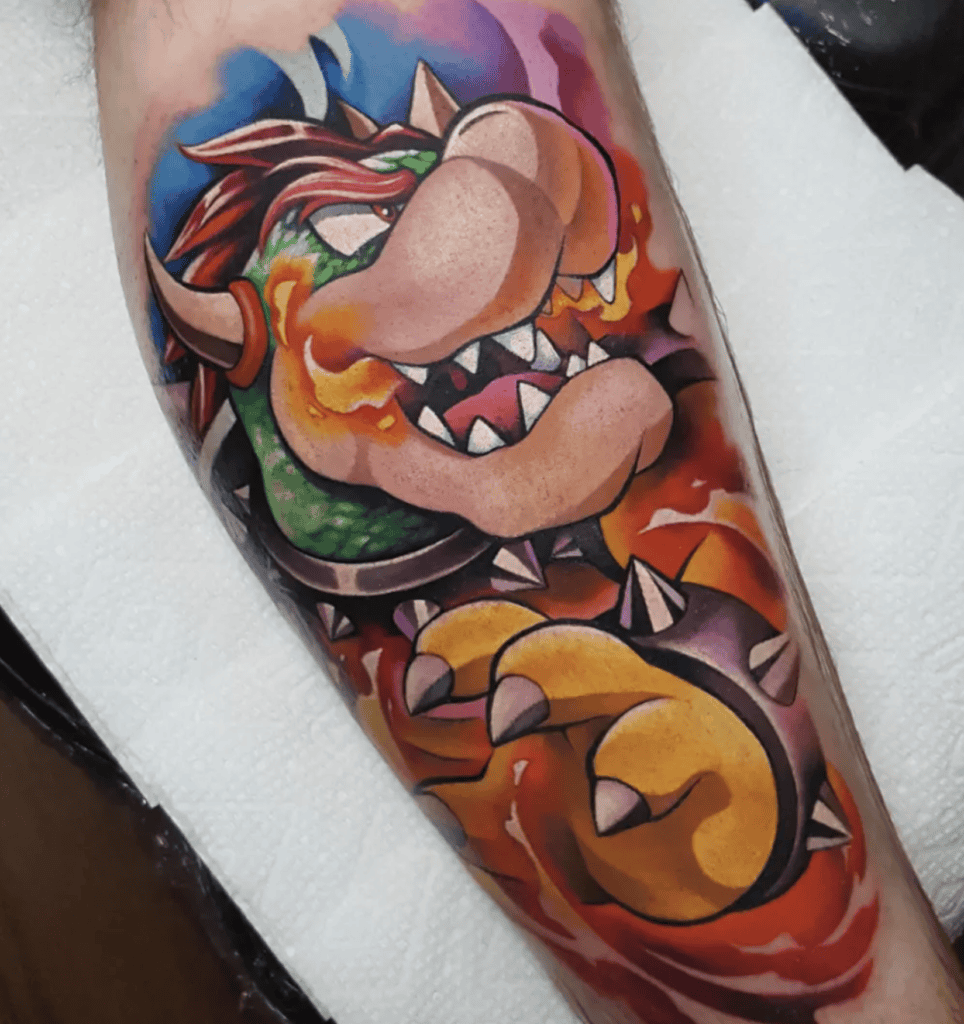 Bowser Pose Super Mario Tattoo