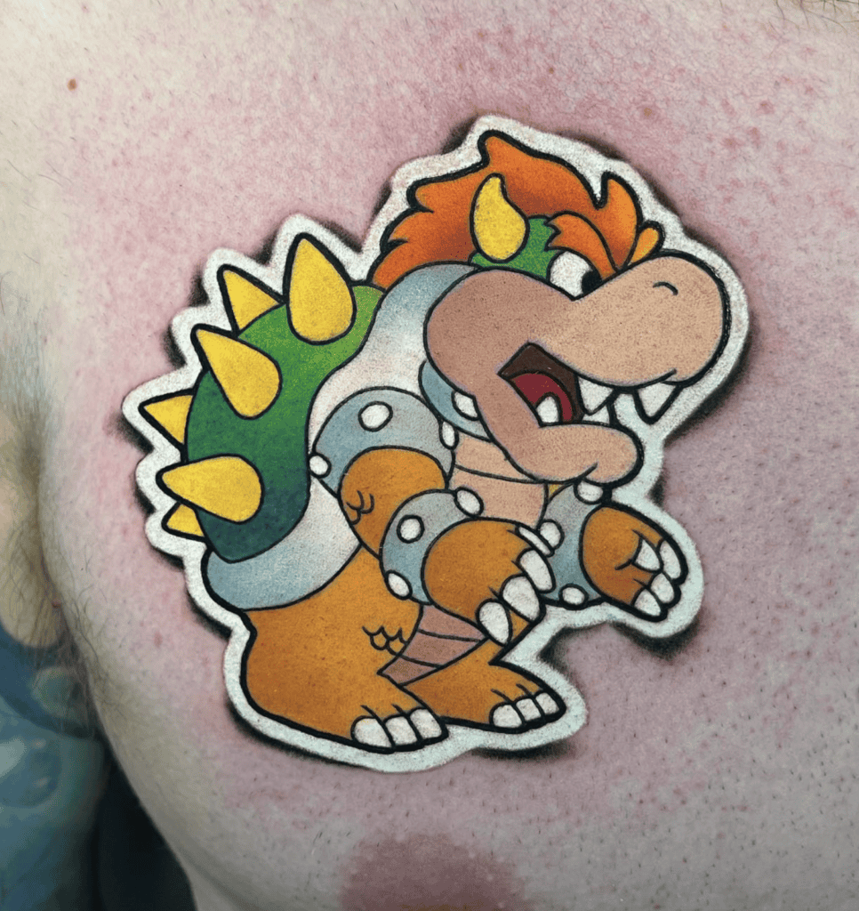 Bowser Sticker Super Mario Tattoo