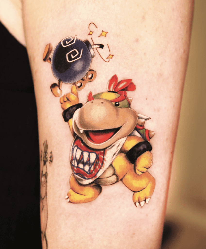 Bowser Jr. Bomb Super Mario Tattoo