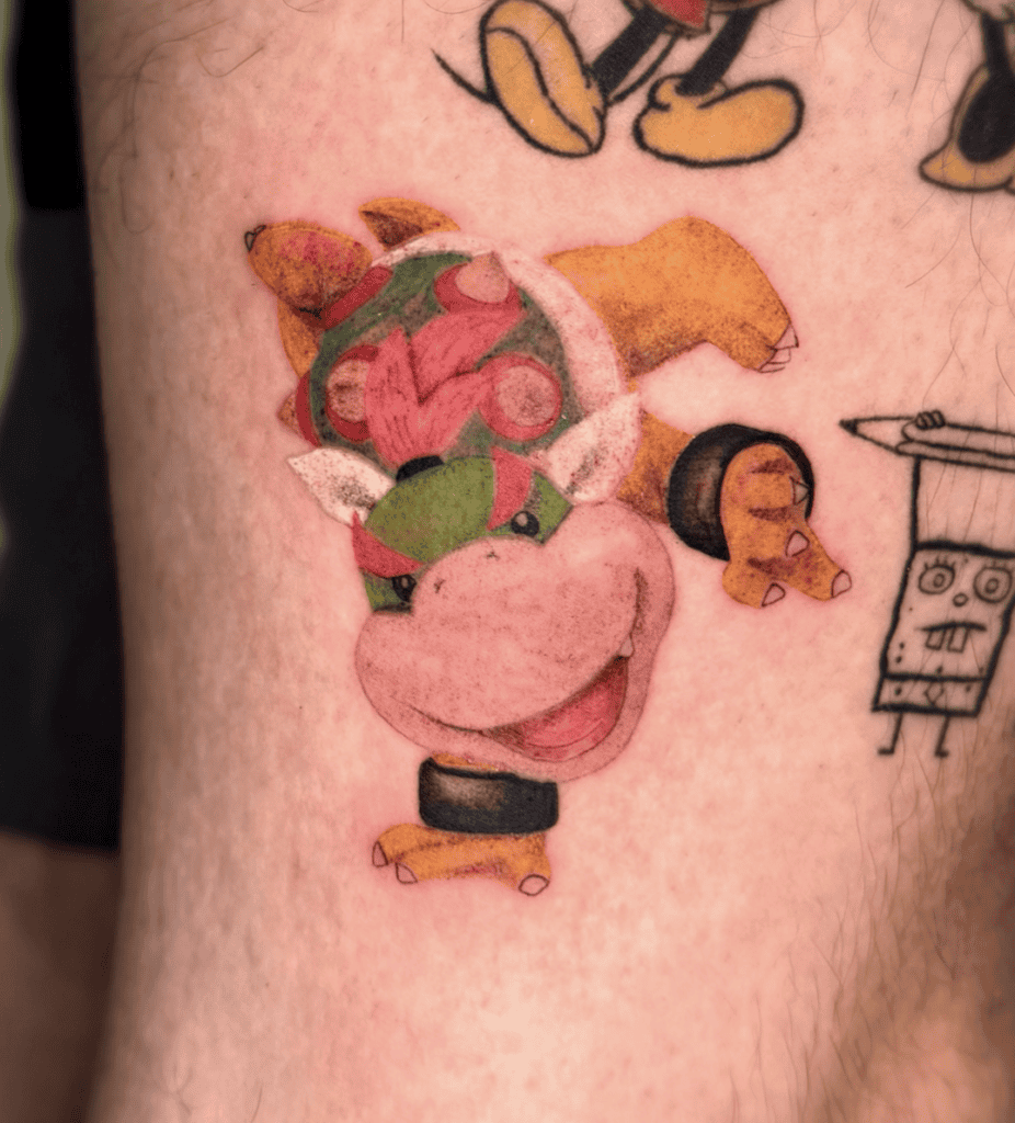Bowser Jr. Handstand Super Mario Tattoo