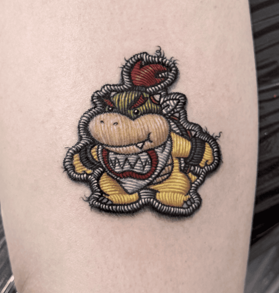 Bowser Jr. Patch Super Mario Tattoo