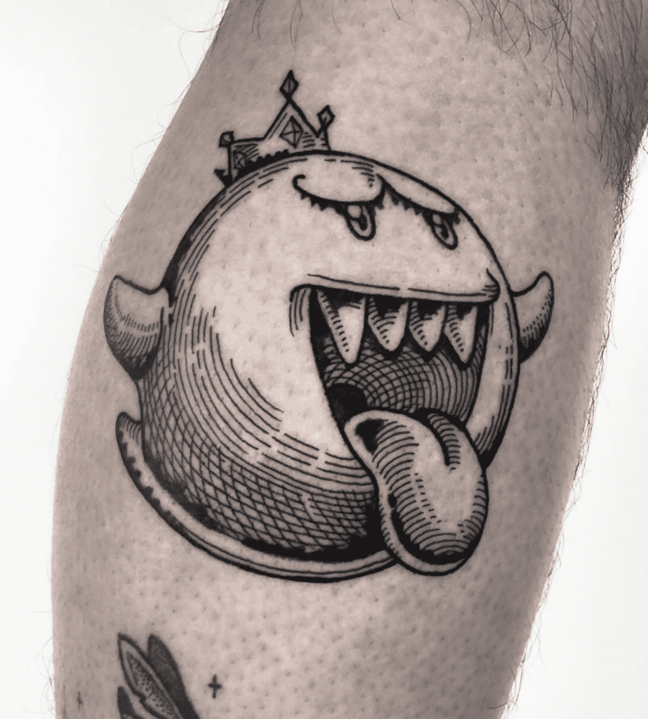King Boo Laugh Super Mario Tattoo
