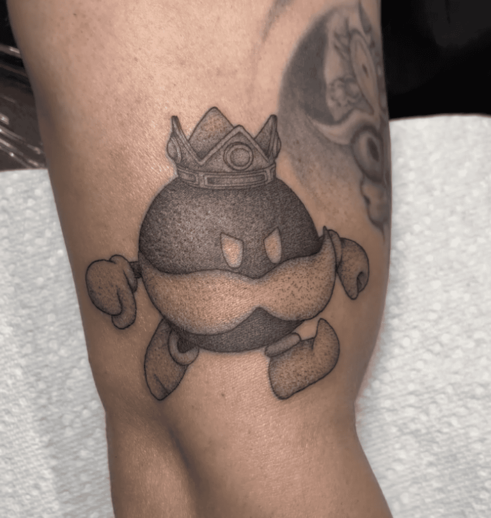 King Bob-omb Angry Super Mario Tattoo
