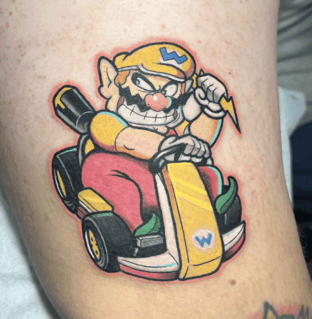 Wario Kart Super Mario Tattoo
