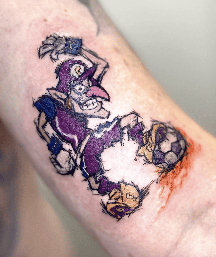 Waluigi Football Super Mario Tattoo