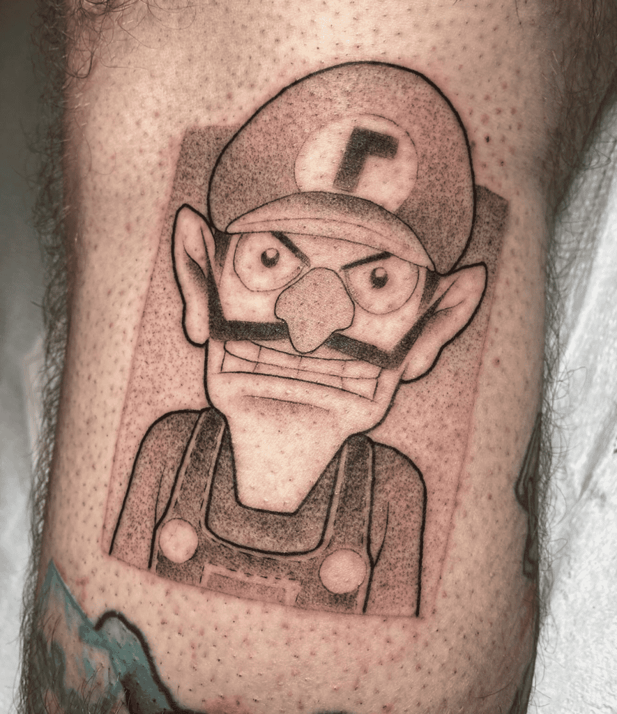 Waluigi Frame Super Mario Tattoo