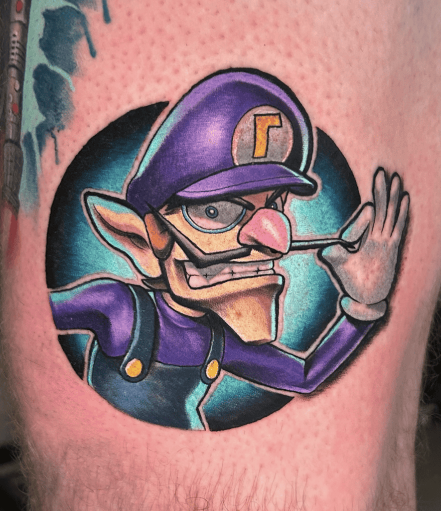 Waluigi Super Mario Tattoo